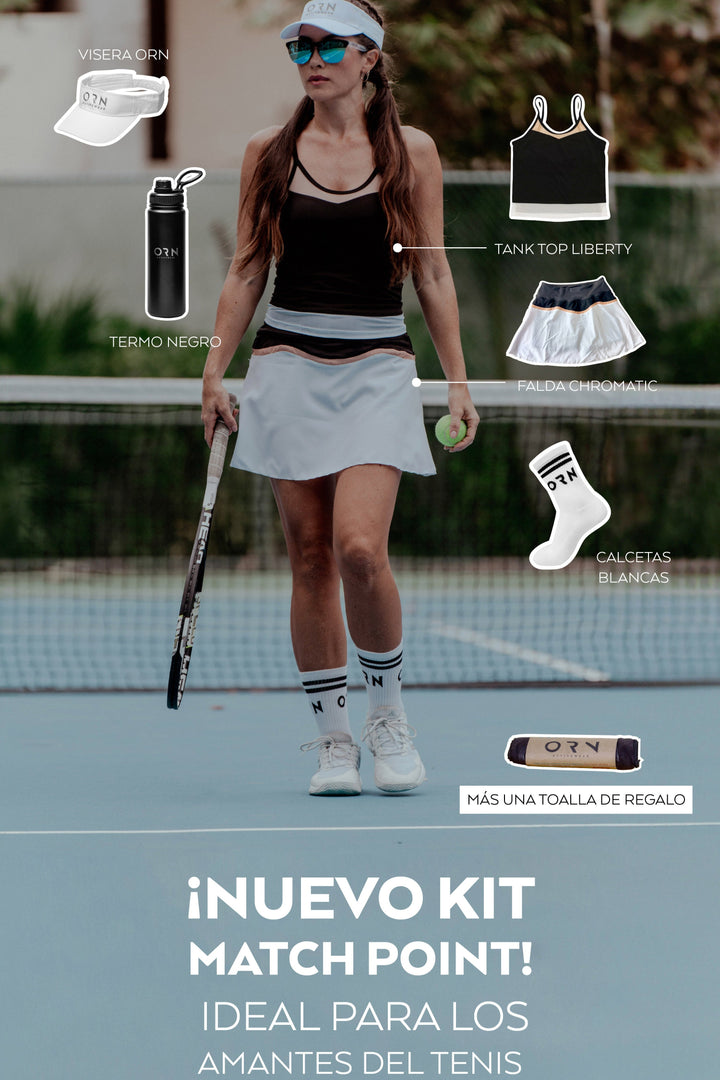 Kit Raqueta - Blanca y Negra - ORN ACTIVEWEAR